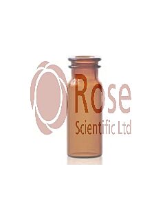 Rose 2mL Amber Glass Flat Base 11mm Snap Vial Wide Opening. 100pcs/pk.