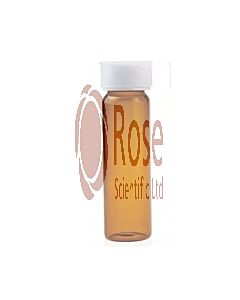 Rose 40mL 27.5x95mm Clear Glass EPA/TOC Vial 24-400 White Open Top PP Screw Cap with 22mm Natural PTFE/White Silicone 3.0mm thick Septa (EPA Quality) and Dust Cover. 72pcs/pk.