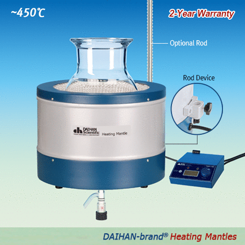 Daihan Heating Mantle Steel Case, w/Bottom-Outlet, f.2Lit. 120V