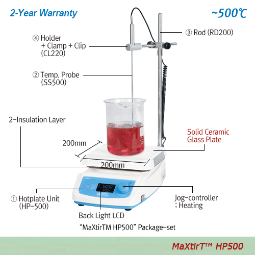 Daihan 500℃ Hi-Temp. Digital HotPlates, “MaXtirTM HP500”, Only-unit, 120V