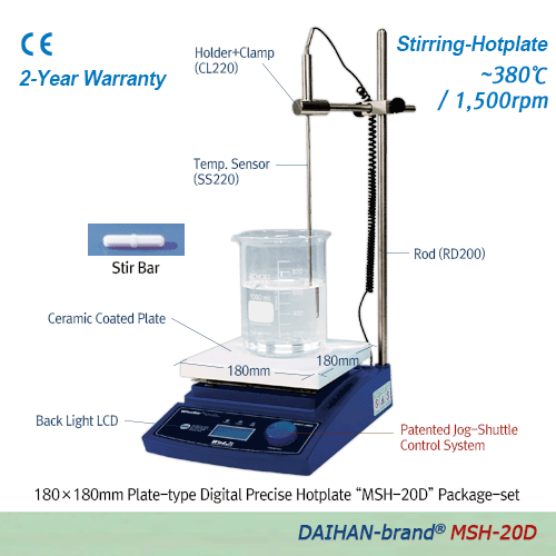 Daihan Hotplate Stirrer Digital Control, 260X260 MSH-30D-Set, 120V