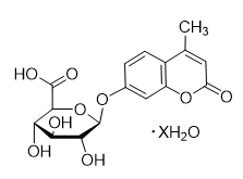 4-Methylumbelliferyl-β-D-glucuronide hydrate, CAS 6160-80-1, C16H16O9·3H2O (MUG), 97%, 