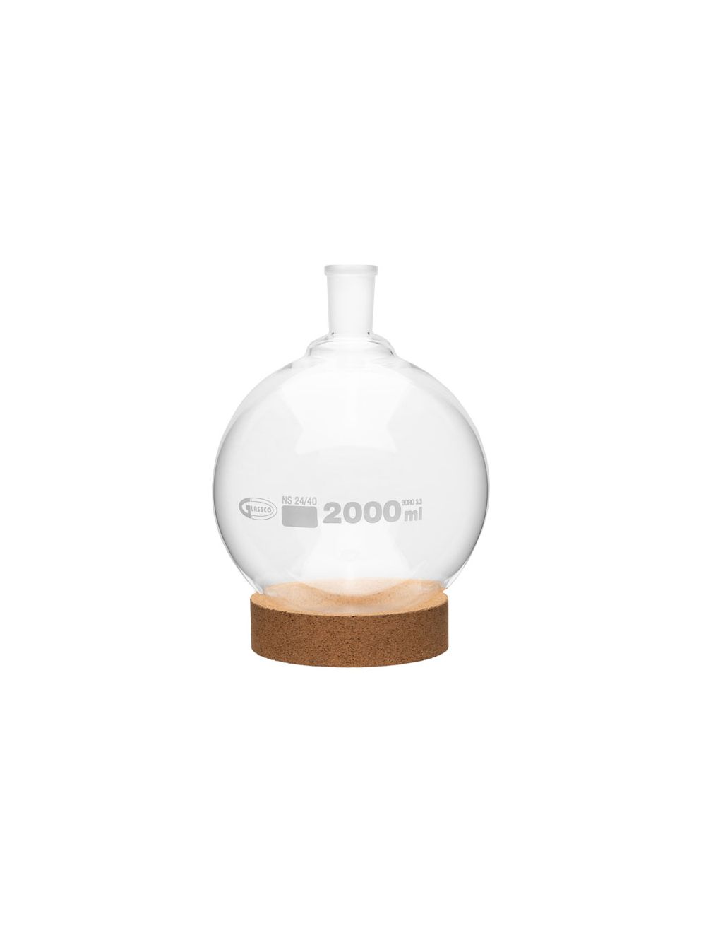 UNITED SCIENTIFIC 2000 ml Borosilicate RB Flask with 24/40 Joint