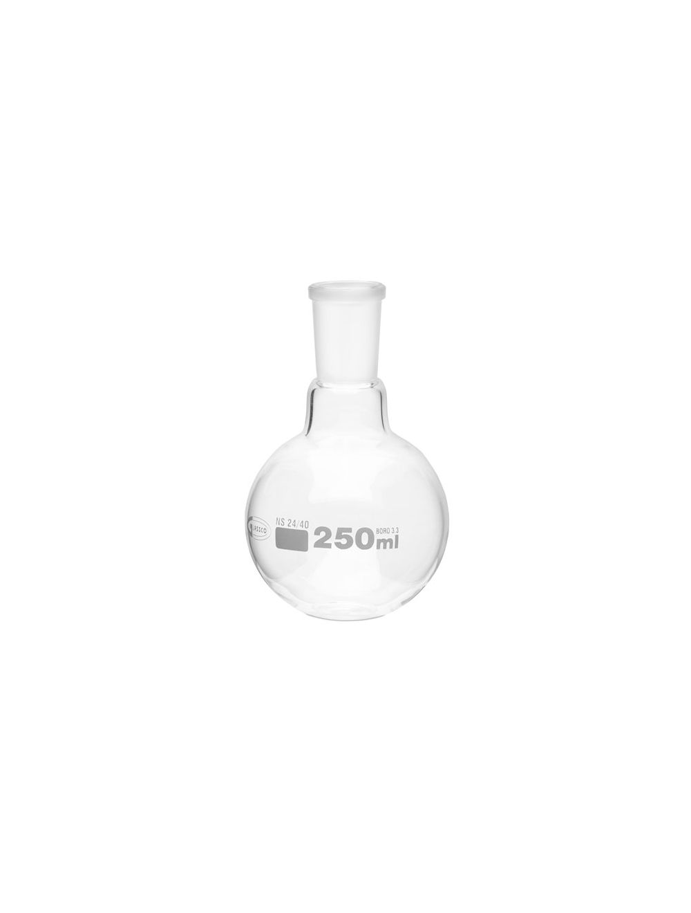 UNITED SCIENTIFIC 250 mL Borosilicate RB Flask with 24/40 Joint