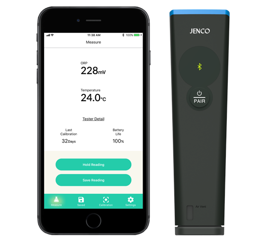 Jenco Bluetooth ORP + Temperature Tester (ORP + Temperature, Disposable, no replacement electrode)