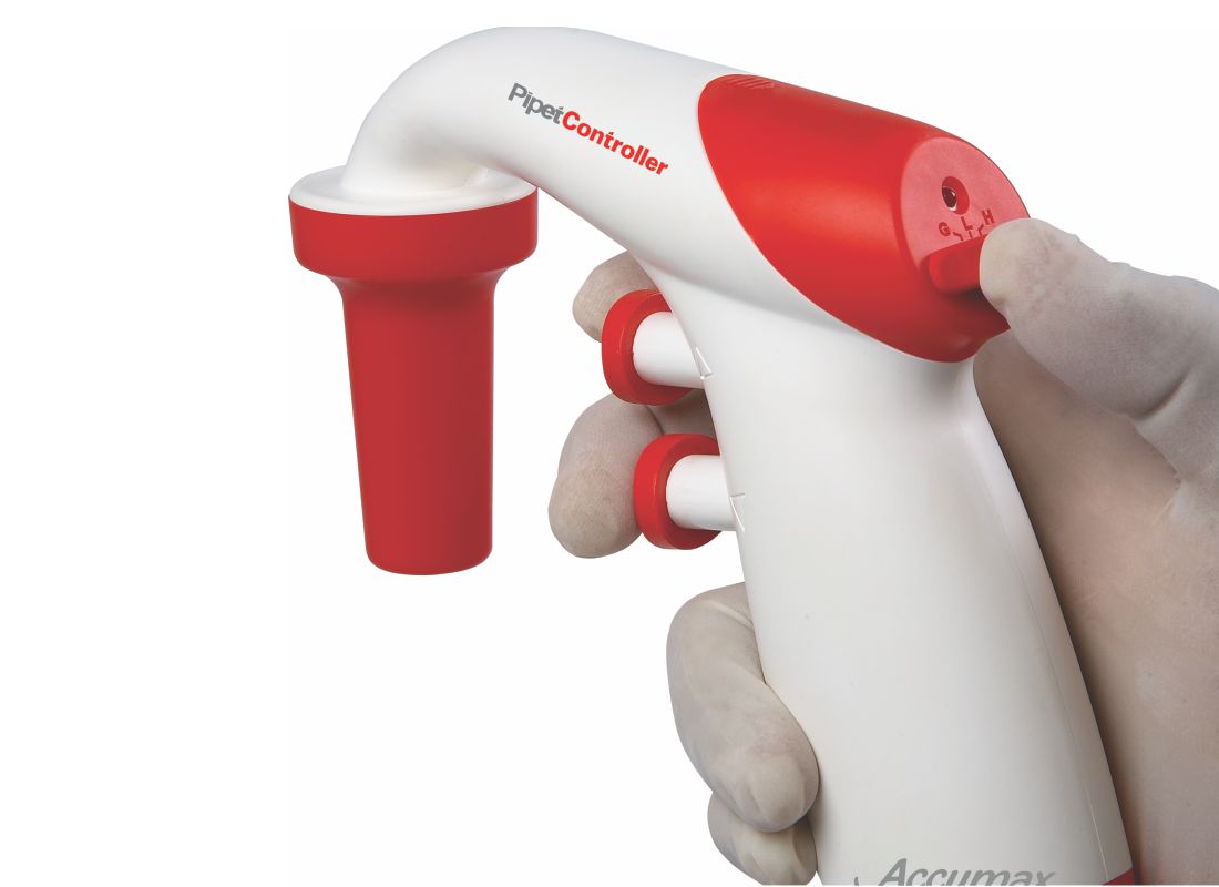 Accumax Pipette Controller Red, 25 mL in 4 seconds