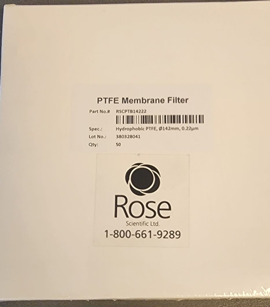 Hydrophobic PTFE Membrane Filter, 142mm x 0.22µm