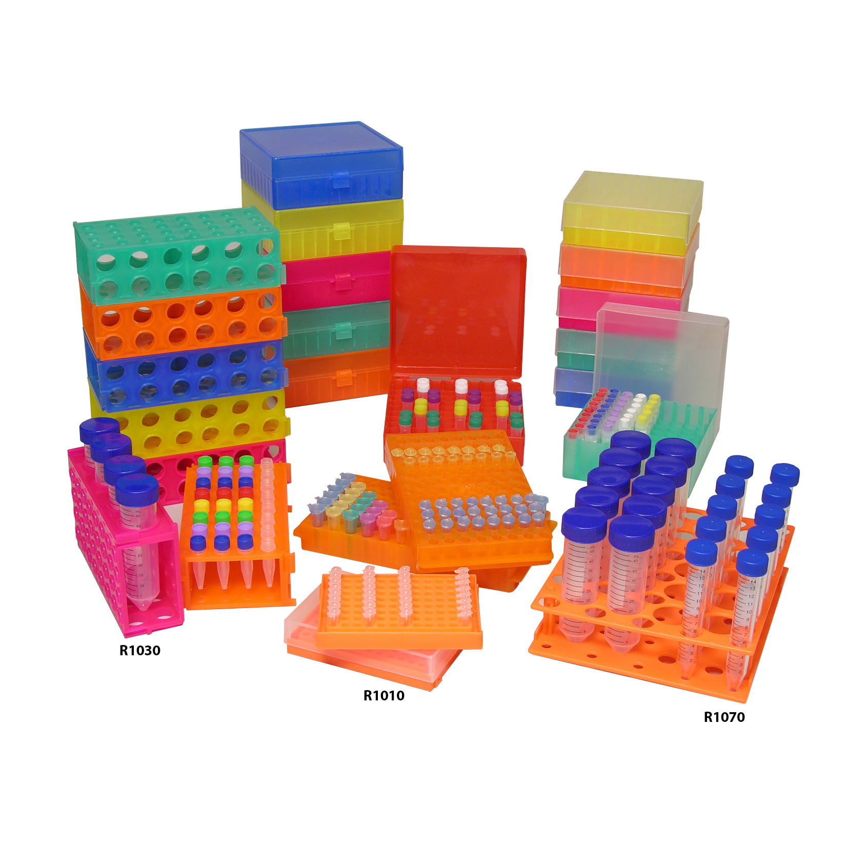 Rose BetterBox™ Storage Box with Hinged Lid, 81 x 1.5mL to 2.0mL Microtubes Pack of 5, Assorted Colors