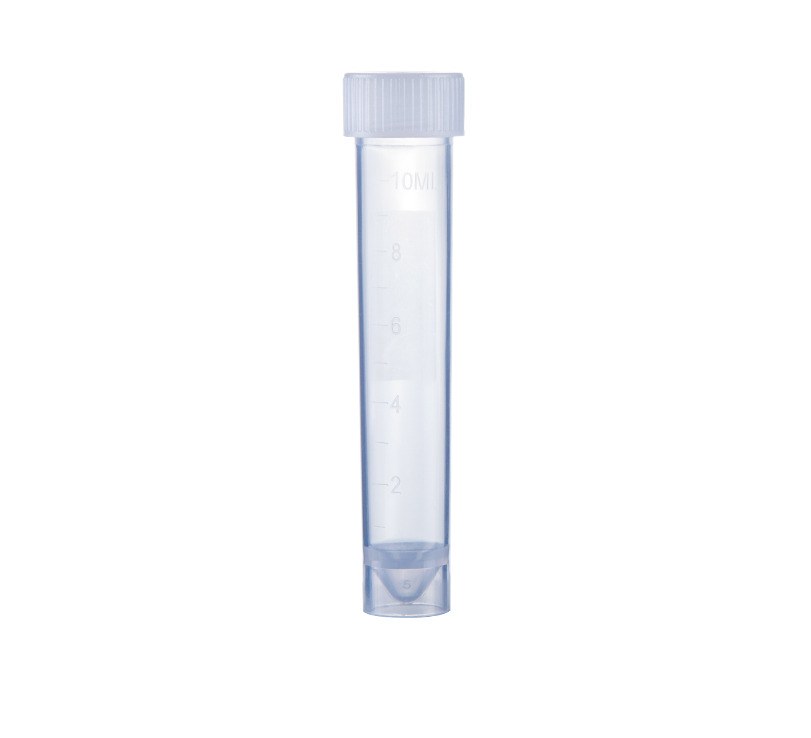 5mL Graduated Transport Tube with Blue Seal Screw Cap. Pre-assembled. Conical Bottom. Self Standing. Sterile 100 pcs/bag. 10bags/carton
