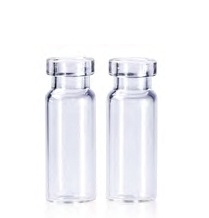 Rose 2mL Clear Glass Flat Base 11mm Crimp Vial Wide Opening. 100pcs/pk.