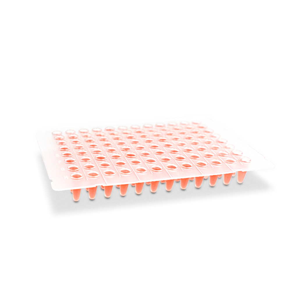 0.2mL 8-Strip Clear PCR Tube with Attached Clear Flat Cap. Non- Sterile 125 strips/bag. 