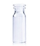 Rose 2mL Clear Glass Flat Base 11mm Snap Vial Wide Opening. 100pcs/pk.