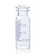 Rose 2mL Clear Glass Flat Base 11mm Snap Vial Wide Opening with Label. 100pcs/pk.