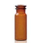 Rose 2mL Amber Glass Flat Base 11mm Snap Vial Wide Opening. 100pcs/pk.