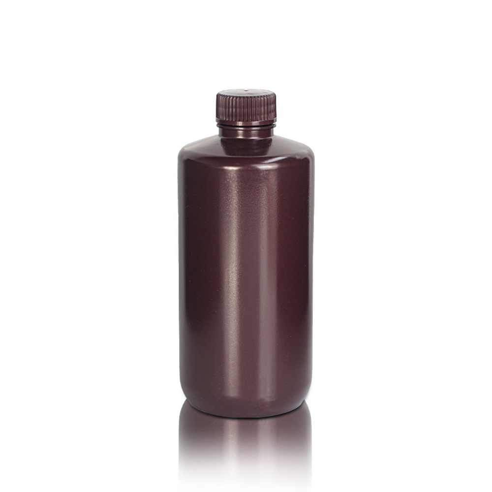 500mL HDPE Reagent Bottle and Cap. Narrow Mouth. Amber. Non-Sterile 10 pieces/bag. 10bags/carton