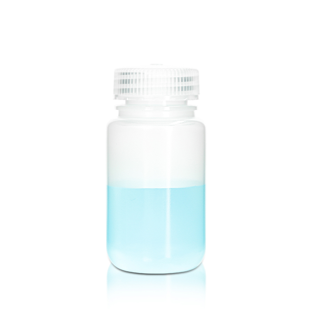 125mL PP Reagent Bottle and Cap. Wide Mouth. Translucent. Non-Sterile 25 pieces/bag. 10bags/carton