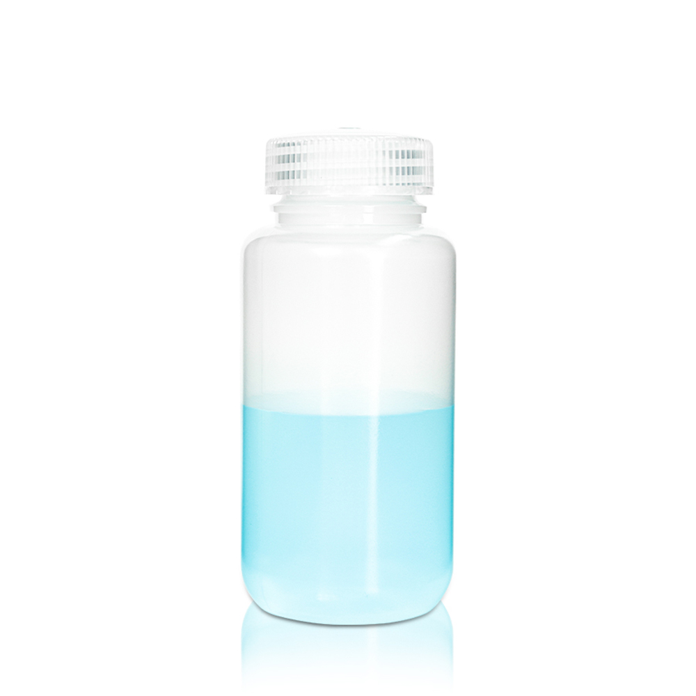 250mL PP Reagent Bottle and Cap. Wide Mouth. Translucent. Non-Sterile 20 pieces/bag. 10bags/carton