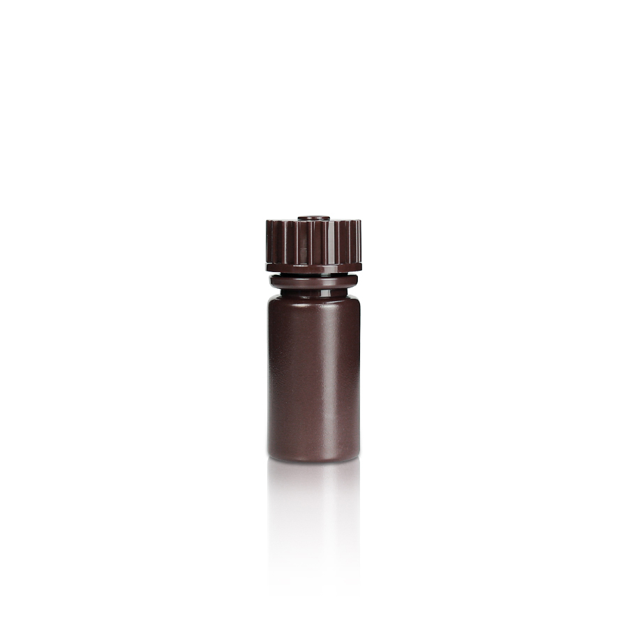 4mL HDPE Reagent Bottle and Cap. Narrow Mouth. Amber . Non-Sterile 200 pieces/bag. 10bags/carton