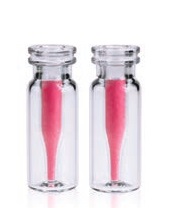 Rose 2mL 11mm Snap Top Clear Vial Bottom with Integrated 0.2mL Glass Micro-Insert. 100pcs/pk.