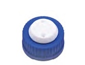 Rose Blue GL45 Safety Cap with Two Holes for 1/8 inch OD Tubing. 1pc/pk.