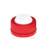 Rose Red GL45 Safety Cap with Three Holes for 1/8 inch OD Tubing. 1pc/pk.