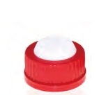 Rose Red GL45 Safety Cap with Three holes for 1/16 inch OD tubing. 1pc/pk.