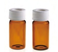 Rose 40mL 27.5x95mm Amber Glass EPA/TOC Vial 24-400 White Open Top PP Screw Cap with 22mm Natural PTFE/White Silicone 3.0mm thick Septa (EPA Quality). 72pcs/pk.