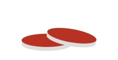 Rose Red PTFE/White Silicone Septa 1.5mm Thick(used for 18mm magnetic screw cap). 100pcs/pk.