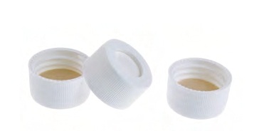 Rose 24-400 White Open Top PP Screw Cap with 22mm Natural PTFE/ White Silicone 3.0mm Thick Septa (EPA Quality). 100pcs/pk