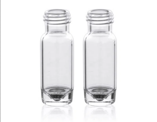 Rose 1.5mL High Recovery Vial Clear Glass 12x32mm Flat Base 9-425 Screw Thread. 100pcs/pk.