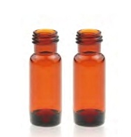 Rose 1.5mL High Recovery Vial Amber Glass 12x32mm Flat Base 9-425 Screw Thread. 100pcs/pk.