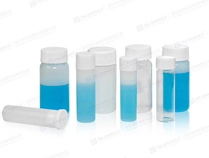 7 mL Clear Glass Vials (17 × 54 mm) with 15-425 White Closed Top PP Cap and Silver Aluminum Foil PE Liner 1.5mm Thick., Vial+Cap+Septa are pre-assembled together. Packed with dividers. 200 Pcs/Pk 