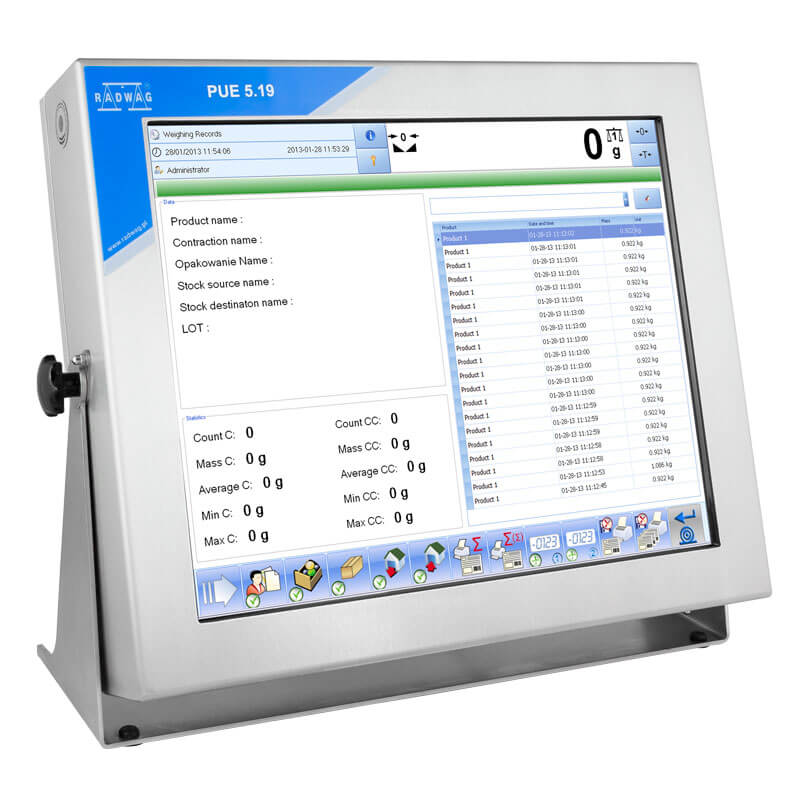 RADWAG PUE 5.19IR Terminal, 19.5 mV, 80 Ω, 524 x 420 x 200 mm